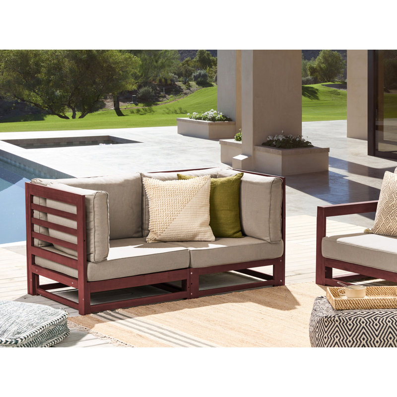 Kegan 150cm Wide Loveseat with Cushions, Mahogany Brown