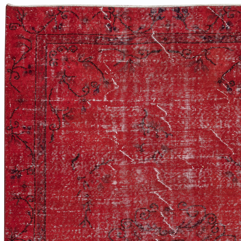 Tapis turc authentique fait à la main 5 x 8,4 pi en rouge, 4 superbes intérieurs modernes