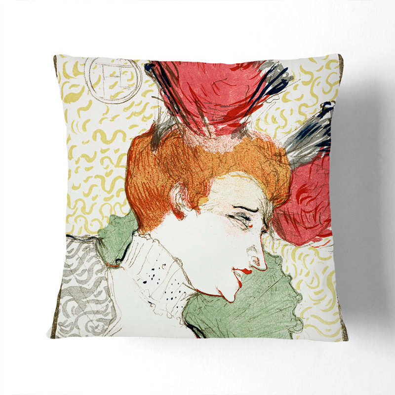 Bust Of Mademoiselle Lender Square Throw Cushion, 40cm H x 40cm W x 15cm D