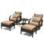 Barcelo 5 Piece Rattan Conversation Set with Cushions-1471070965
