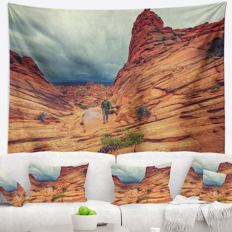 Paysage, tapisserie, vermillon sauvage, Utah, H 68 po x l 80 po