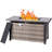 Mehalek 25" H X 47" W Propane Fire Pit Table With Rattan Side Panel, Outdoor Ceramic Tabletop Fire Pit