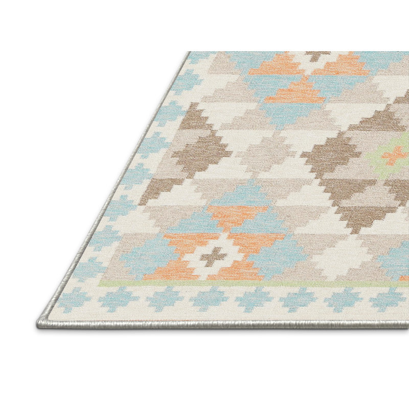 Tapis contemporain gris / olive, Rectangle 4 pi x 6 pi