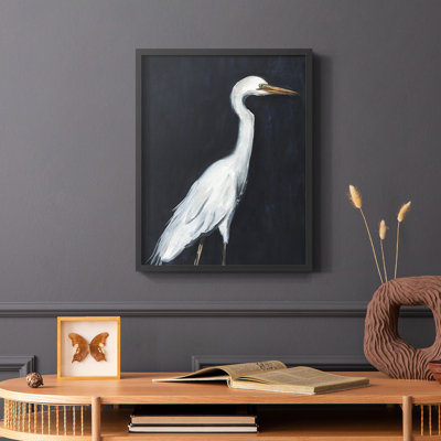 Calm Great Egret II, reproduction encadrée - bois massif