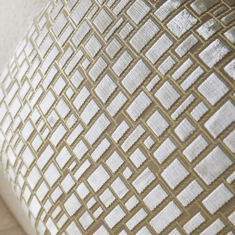 Housse de coussin réversible en velours abstrait, Beige / abstrait
