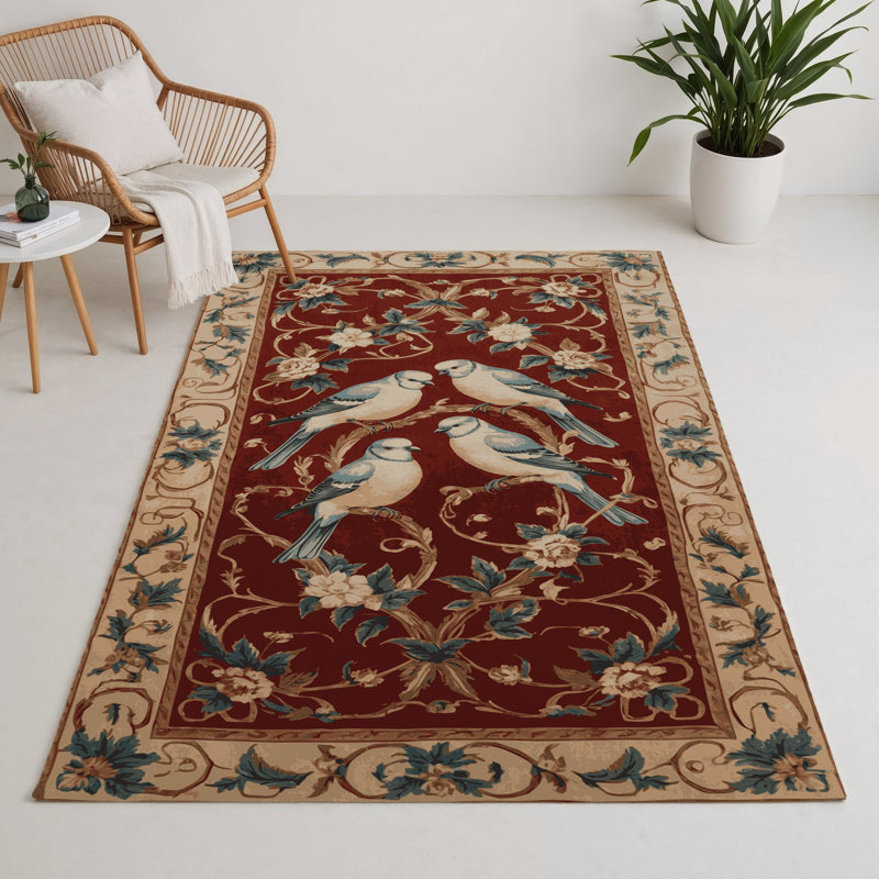 French Brown Indoor and Outdoor Area Rug, Rectangle 5' x 7'