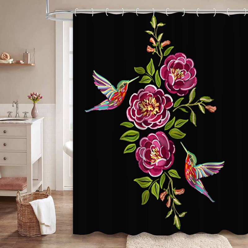 Rideau de douche imperméable et coloré avec 12 crochets, L 72 po x l 84 po