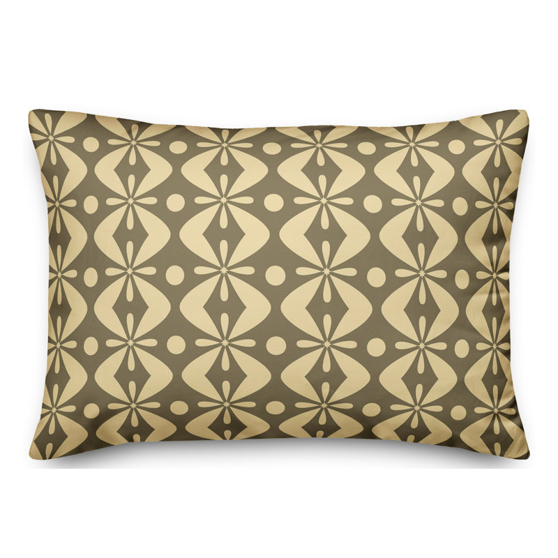 Coussin lombaire Folk, Jaune / Gris