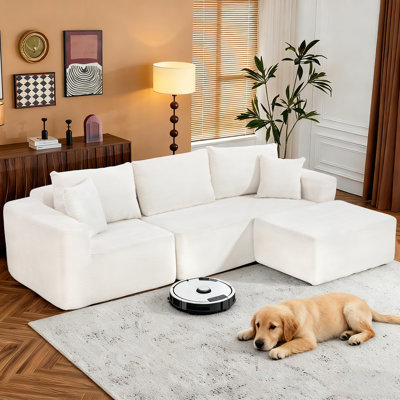 Canapé modulaire sans lit Cottle, canapé modulaire Cloud de 108 po, canapé modulaire désossé et canapé modulaire à assise profonde pour le salon