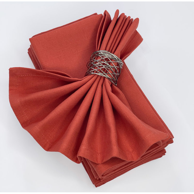 Zarella 100% Cotton Square Napkin, Orange rouillé