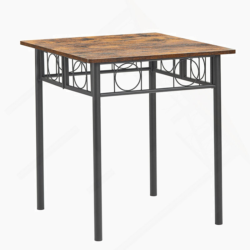 Table de salle à manger de cuisine, table carrée en bois de fer pour les meubles de salle à manger de cuisine