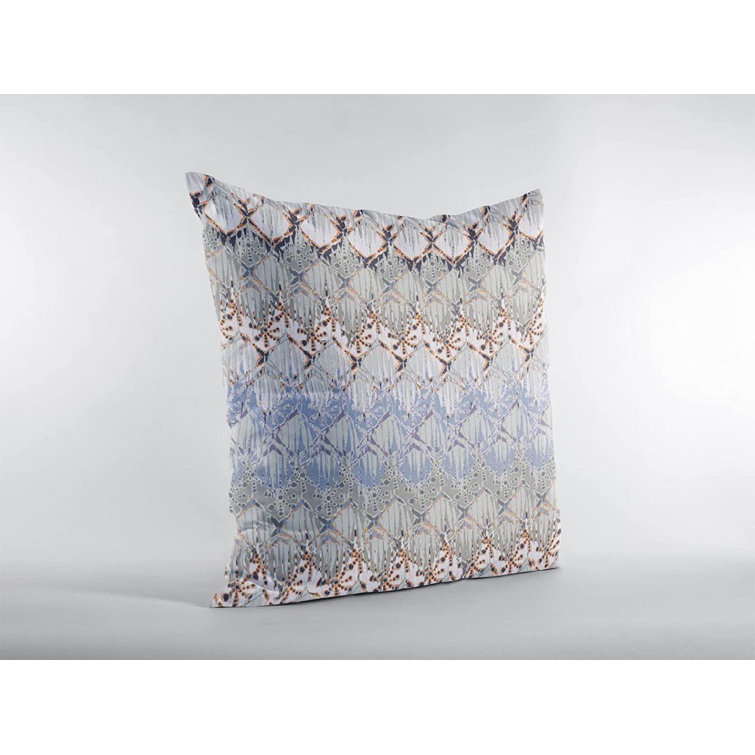 Geometric Leather/Suede Reversible Throw Pillow