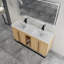 Meuble-lavabo autoportant avec double lavabo, porte à fermeture douce et support de rangement ouvert-1621157218