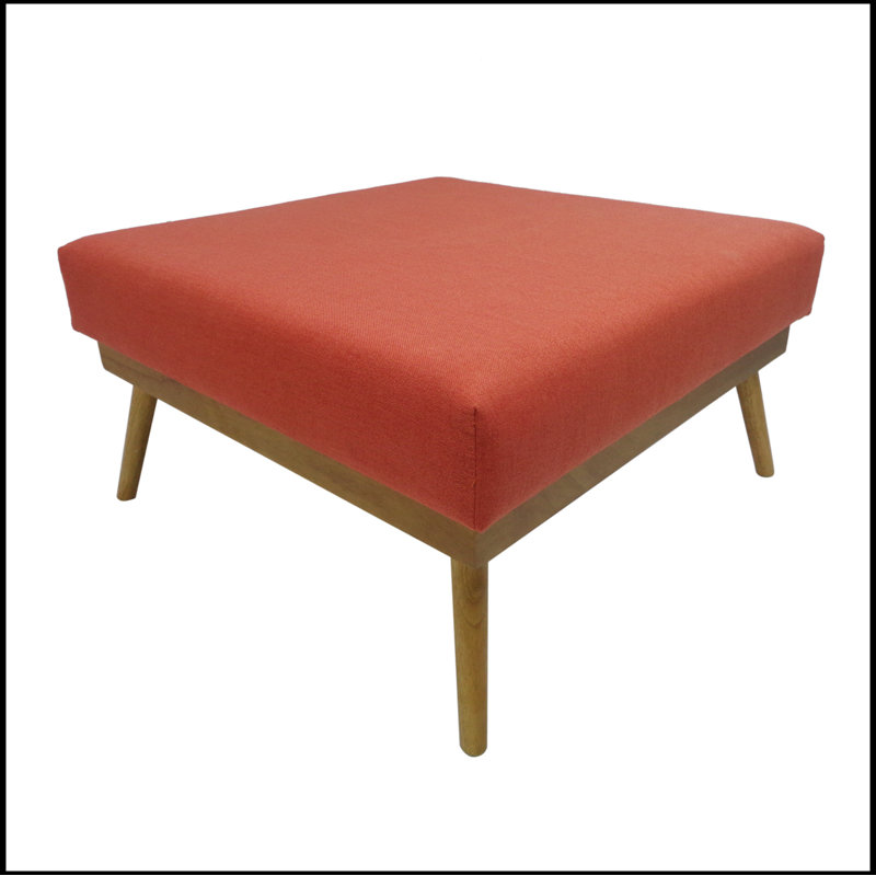 Enyeart Upholstered Ottoman, Coral