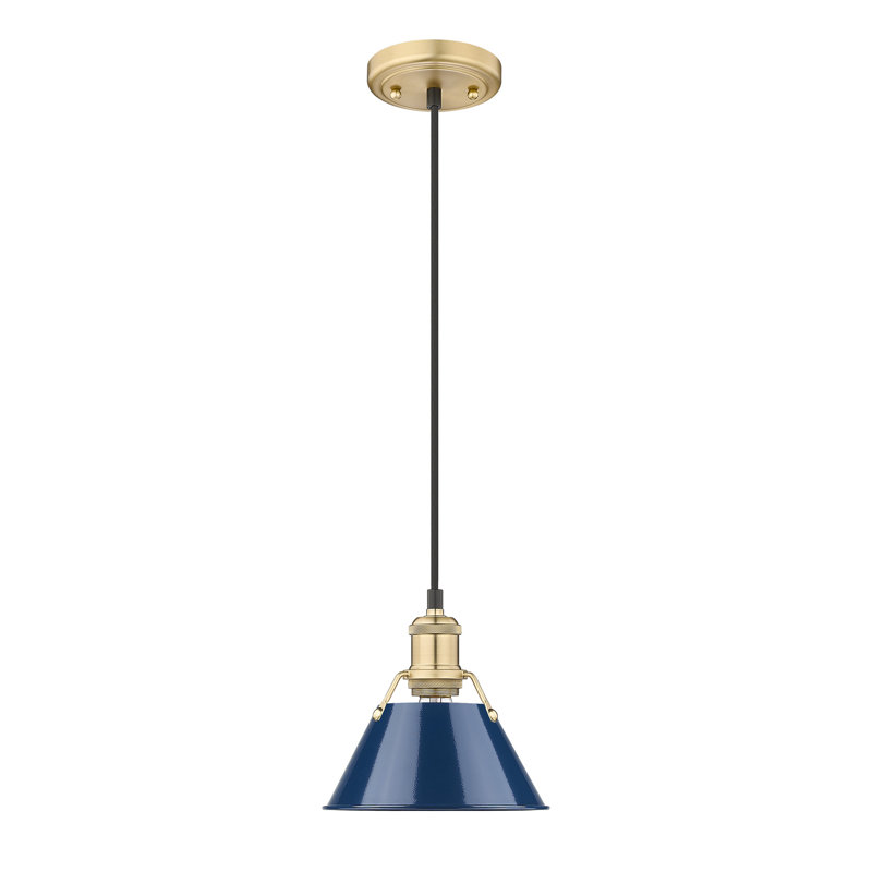 Weatherford 1 - Light Pendant, Navy Blue, Brushed Champagne Bronze, 129" H x 7.5" W x 7.5" D