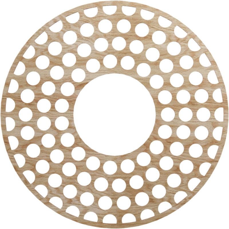 Médaillon de plafond en bois Fink, Chêne rouge, H 40 po x l 40 po x P 0,38 po