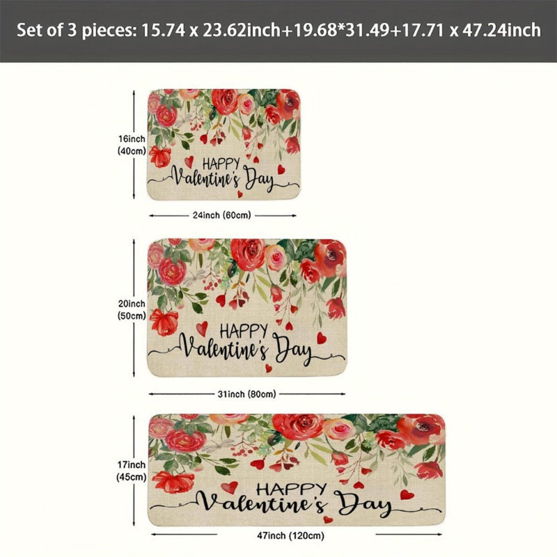 Tapis de cuisine 3 pièces Valentine