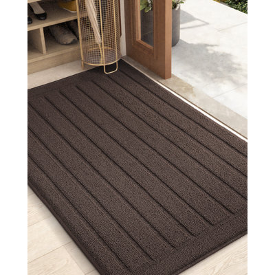 Taeshaun Non-Slip Striped Outdoor Doormat