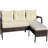 Patio 2 Piece Wicker Rattan Sectional Sofa Set, Beige Seat Cushions
