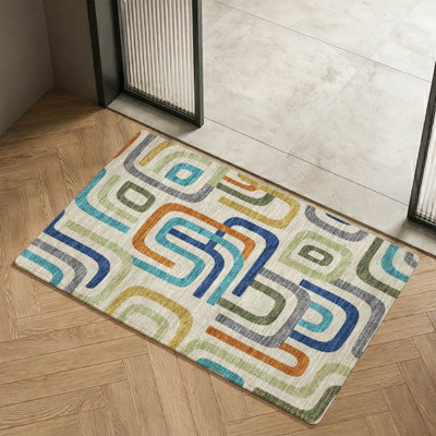 Tapis moderne lavable à la machine de qualité supérieure Mid-Century