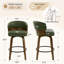 Tabouret de bar pivotant en noyer courbé Mid-Century avec siège rembourré épais et capacité de 350 lb (ensemble de 4)-396633068-396633069