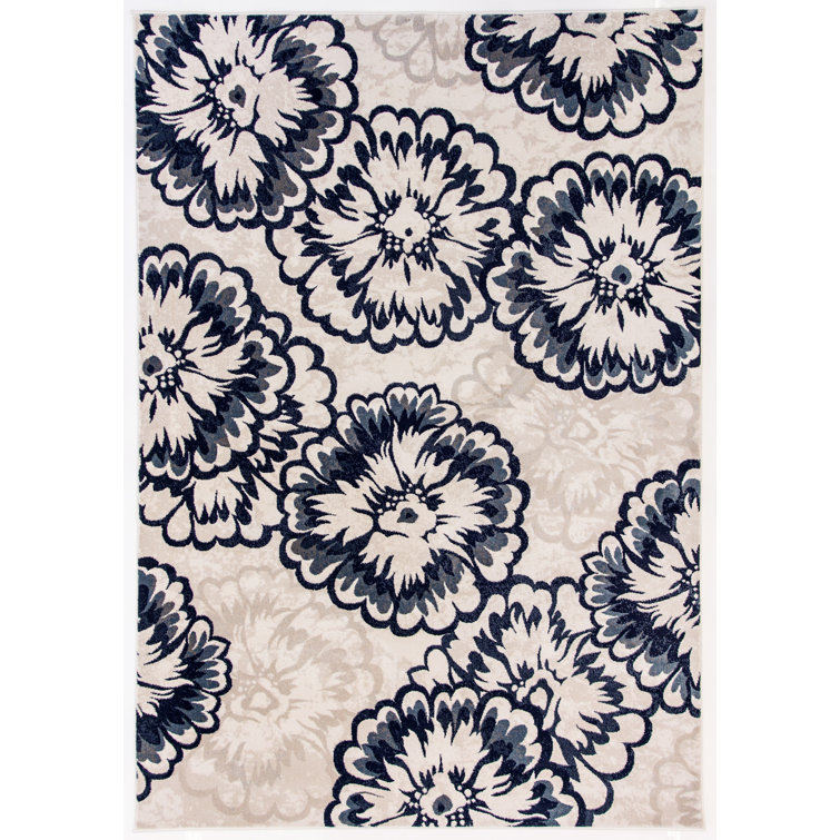 Tapis ivoire/bleu Amy