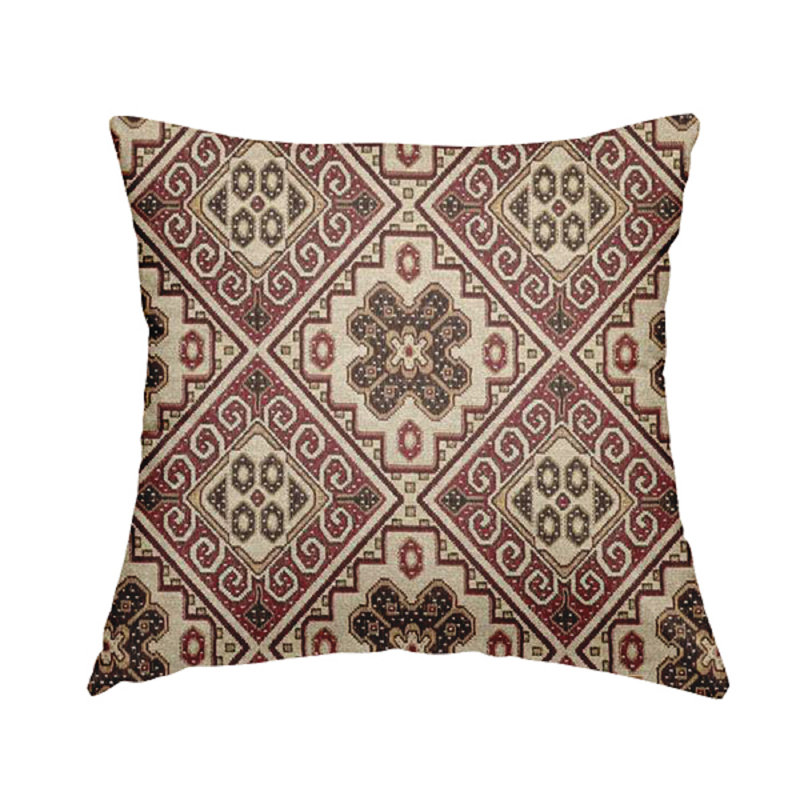 Zadie Geometric Square Cushion, 55cm H x 55cm W x 5cm D, Purple