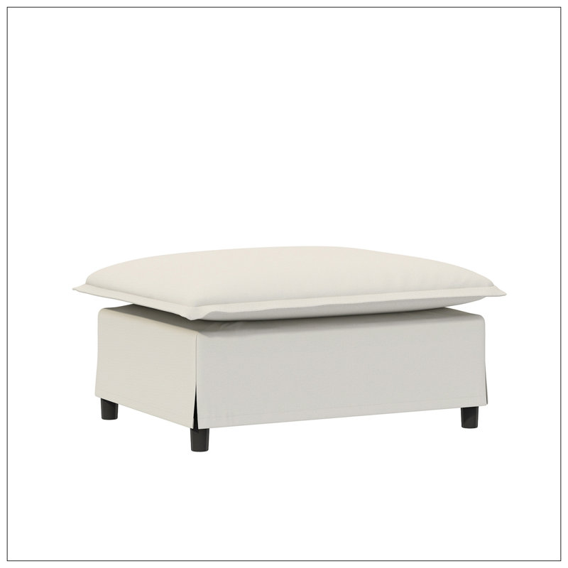 Canapé modulaire avec repose-pieds Chenille, Chenille beige