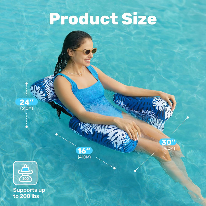 Paquet de 2 chaises de piscine gonflables pour adultes flottant avec un matériau robuste