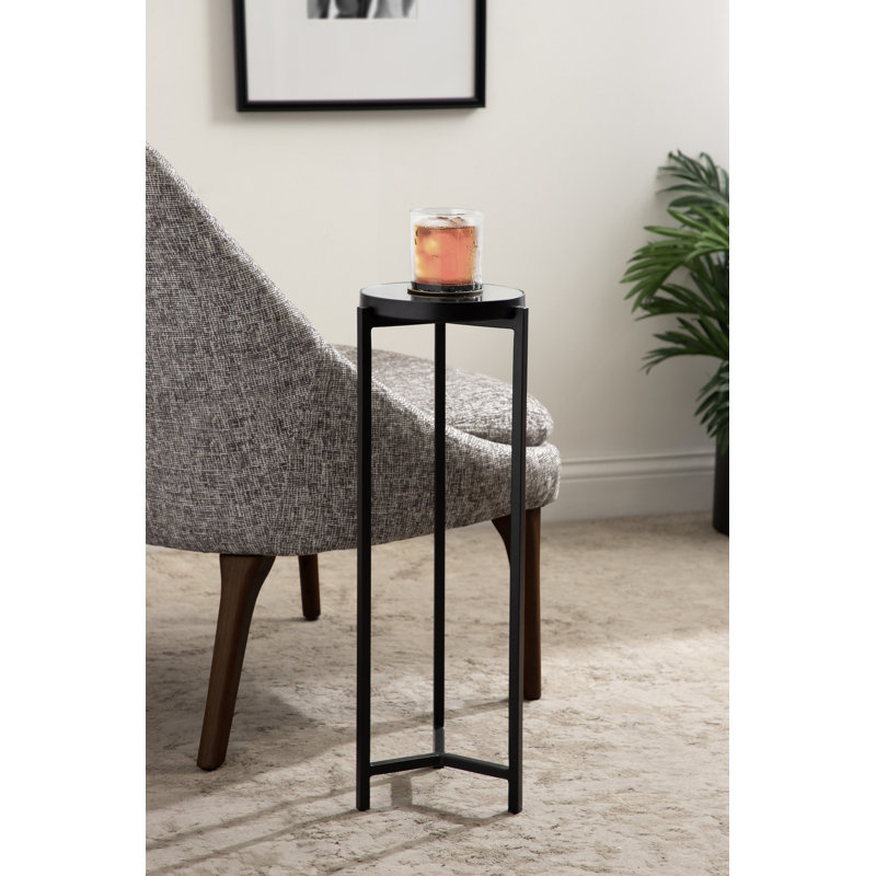 Table de bout Eveland Stone, Argent, Noir