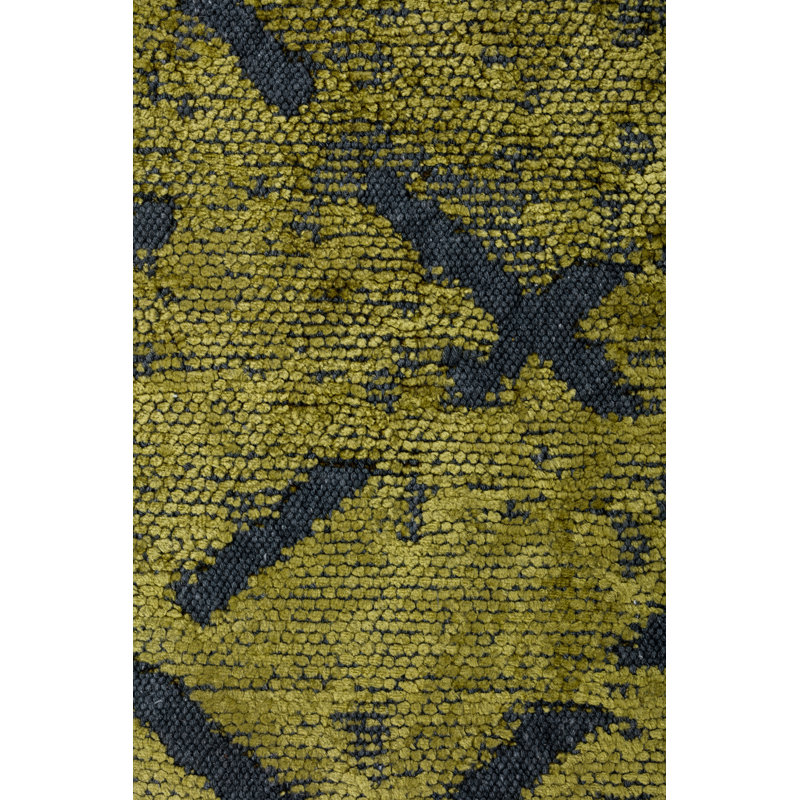 Rapture Green Abstract Luxury Area Rug, Rectangle 7'10" x 11'2", Olive Green