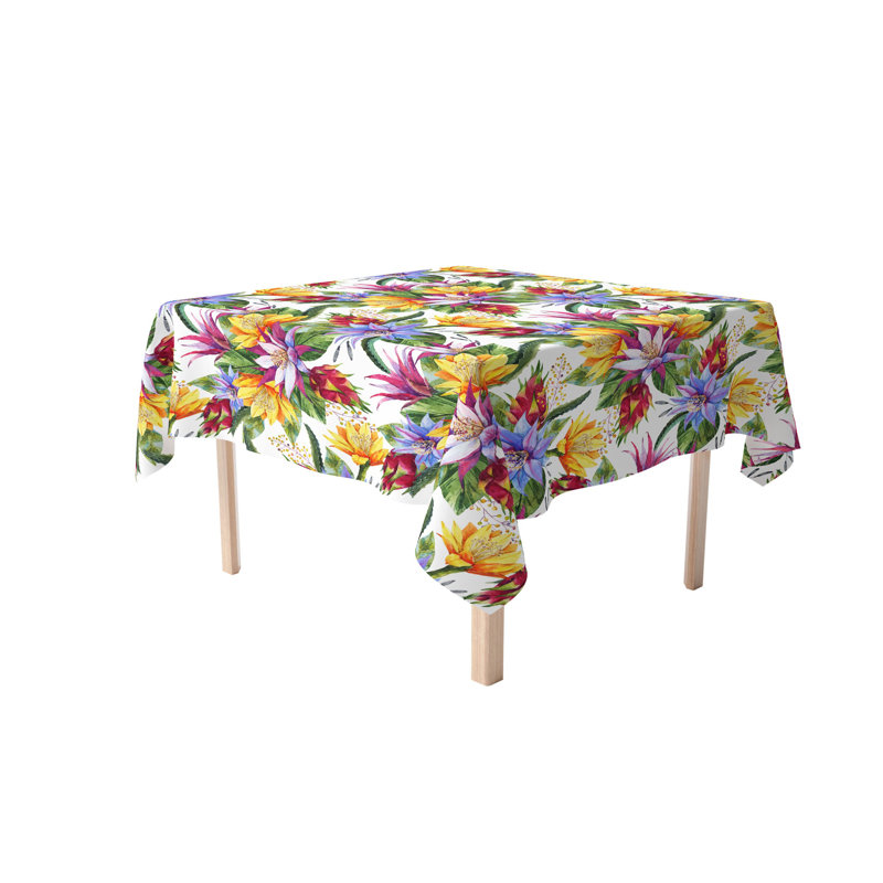  Square Tablecloth, 100% Cotton, Floral 191