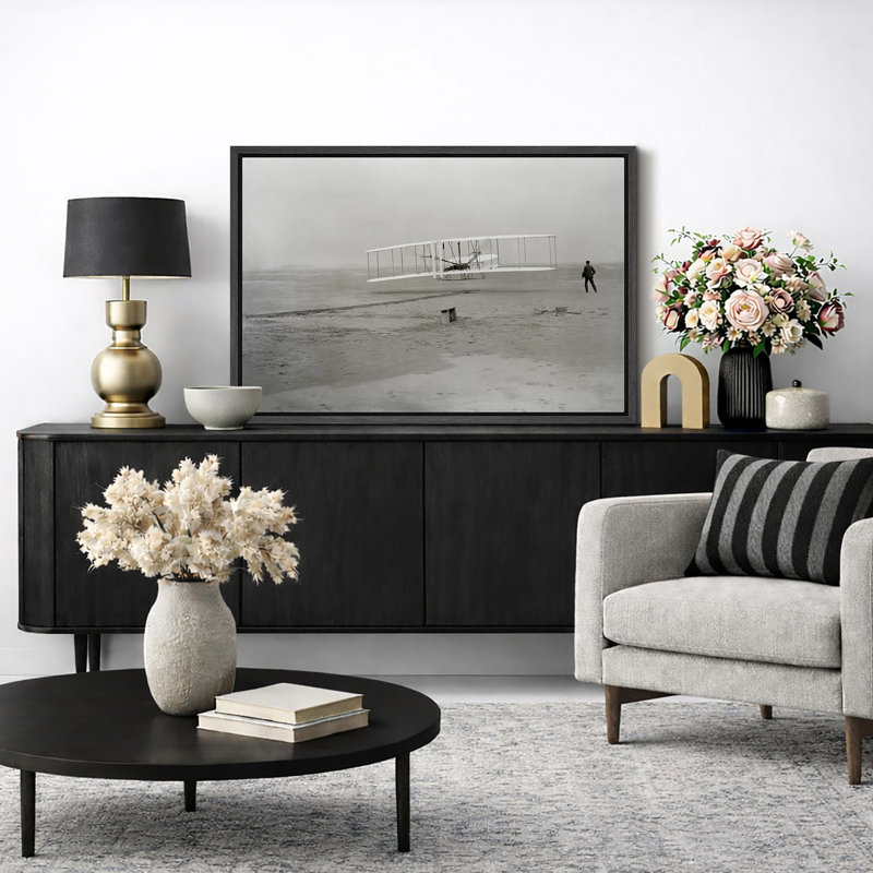 Tôt, l'aviation, œuvres de Wright Brothers, photos de bureau rétro, impression sur toile, impression numérique sur toile encadrée.