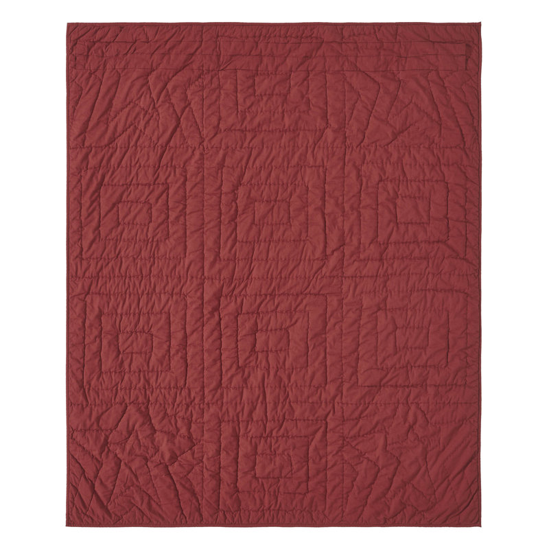 Connell Burgundy Cotton Patchwork Quilted Throw Blanket