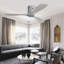 Ventilateur de plafond encastré 52 pouces DC 3 pales en bois sculpté, ventilateur, silencieux, télécommande réversible sans lumière