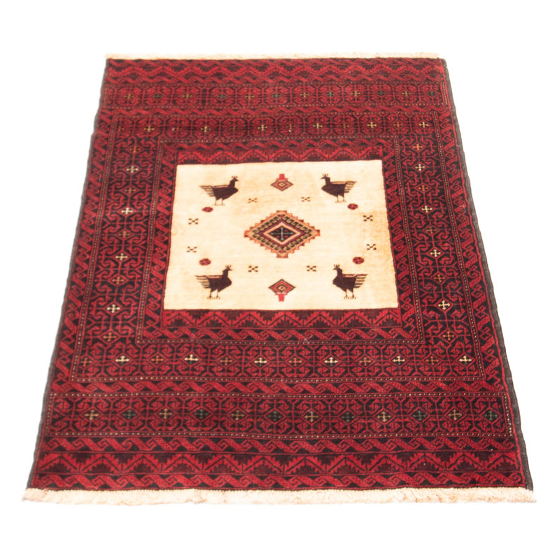 One-of-a-Kind 3'2" X 5'0" New Age Wool Area Rug in Red