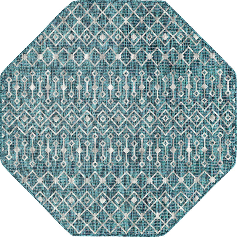 Tapis d'extérieur couleur vert pâle, Octogone 5 pi 3 po x 5 pi 3 po
