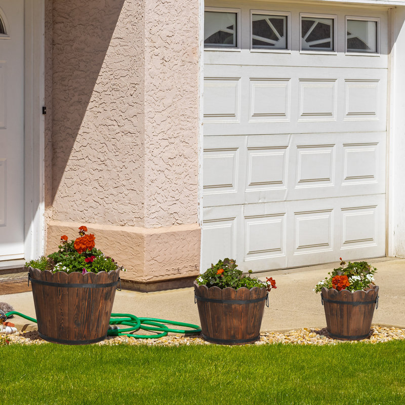 Abhinandan Wood Barrel Planter