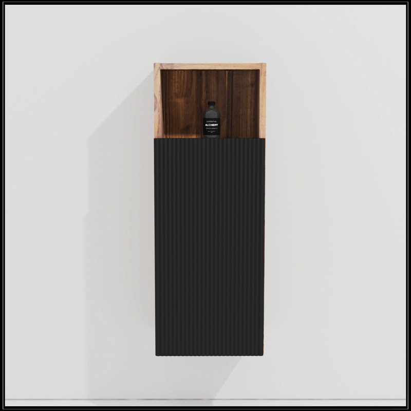 Armoire d'appoint flottante noire et noyer