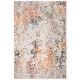 Felty Abstract Gray/Beige Area Rug