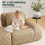 Canapé modulaire 114 po en velours côtelé pelucheux beige-132363657