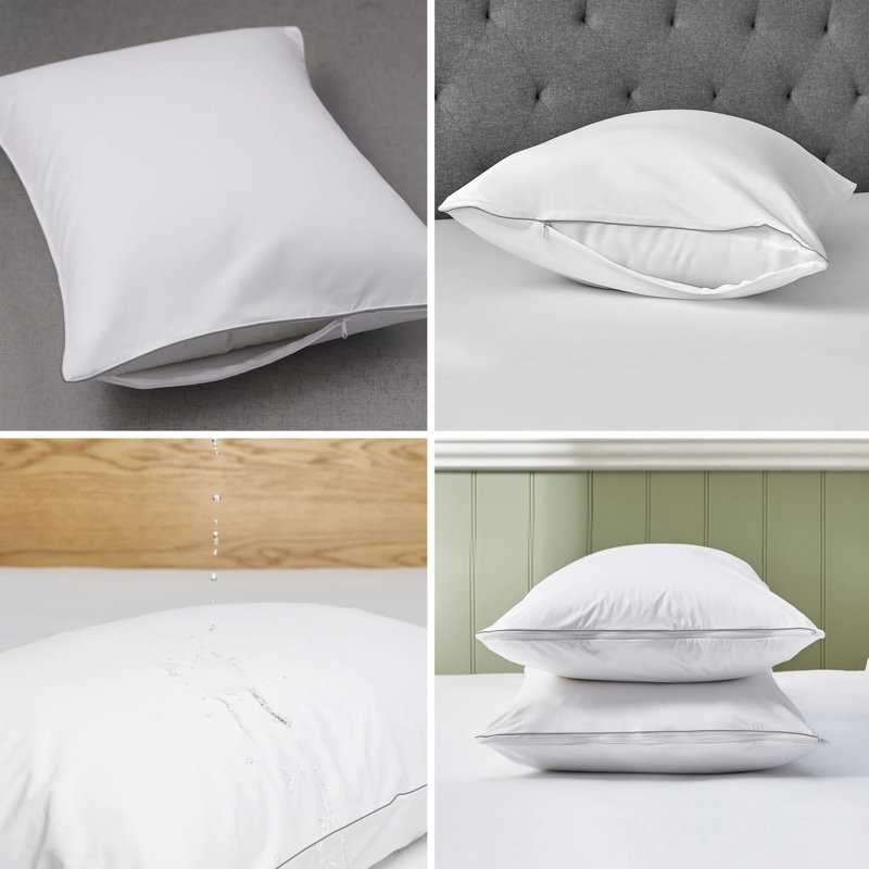 Delara Organic Cotton Hypoallergenic Queen Pillow Protector
