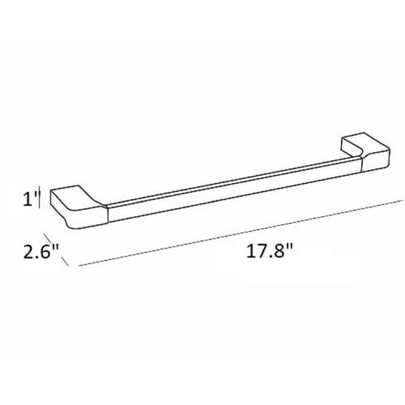 Barre à serviettes murale 13,7 "Egeo, H 1 po x L 17,8 po x P 2,6 po