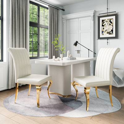 Chaise rembourrée en polyuréthane moderne avec dossier rayé