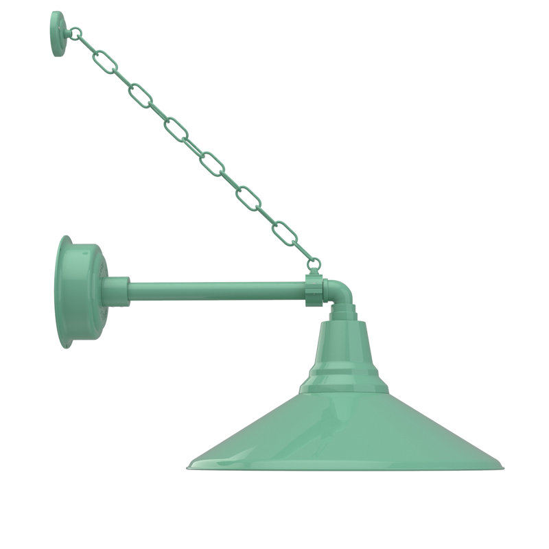 Luminaire de grange d’extérieur à del Albali, H 10,98 po x l 8 po x P 21,63 po, Jade