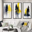 «Yellow Majestic Forest», 3 pièces sur toile-102570094-102570096