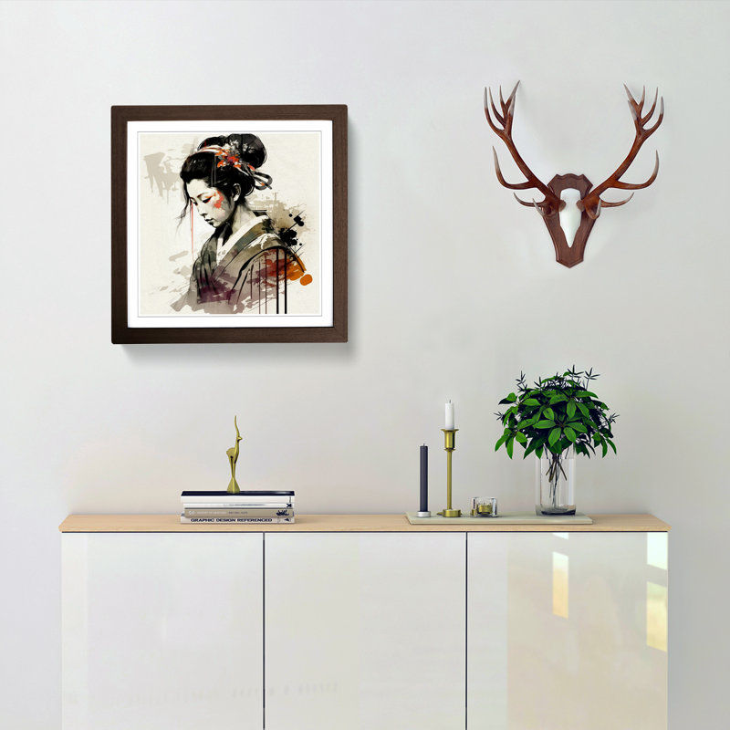 Single Picture Frame Print on Wood, Walnut