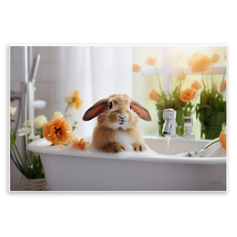 «Bathing Baby Bunny» par Roozbeh Bahramali, H 10 po x l 15 po