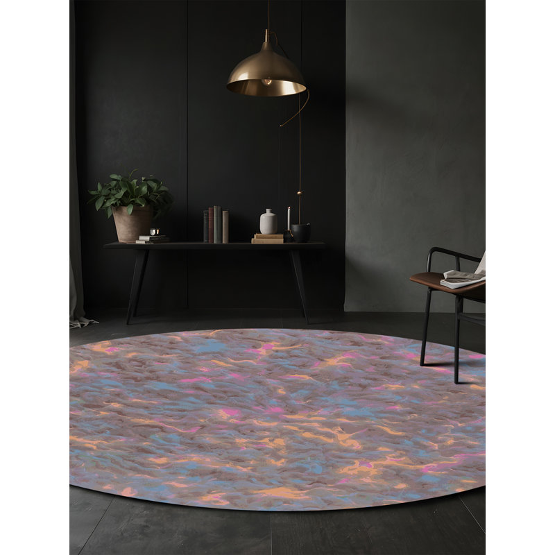 Silky Soft Plush Pink Area Rug, Round 5'