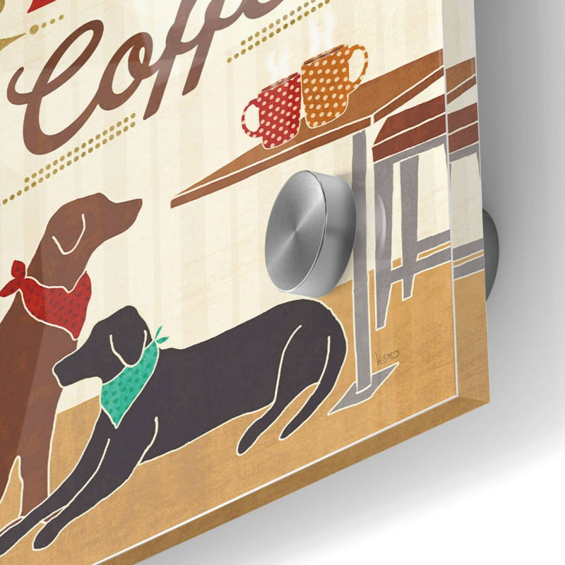 «Lark Manor ™« Coffee and Friends III »par Veronique Charron, art mural en verre acrylique, H 36 po x l 36 po